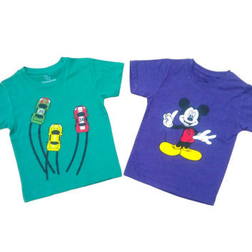 Pack of 2 Fine Pure Soft Cotton Jersey Printed T-Shirt For Boys & Girls Kids, Round Neck Half sleeve T shirts