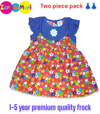 Baby Girl Frocks Pack Of 2 (Random Design) 1 Year TO 8 Year size