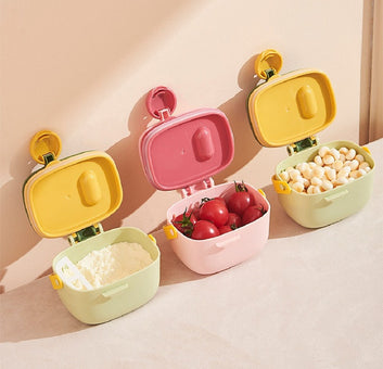 Milk Pow-der Storage Food Containers Portable Milk Pow-der Air Tight Containers with Spoon Milk Feeding Storage Boxes Milk Dispenser Infant Baby Food Storage Containers